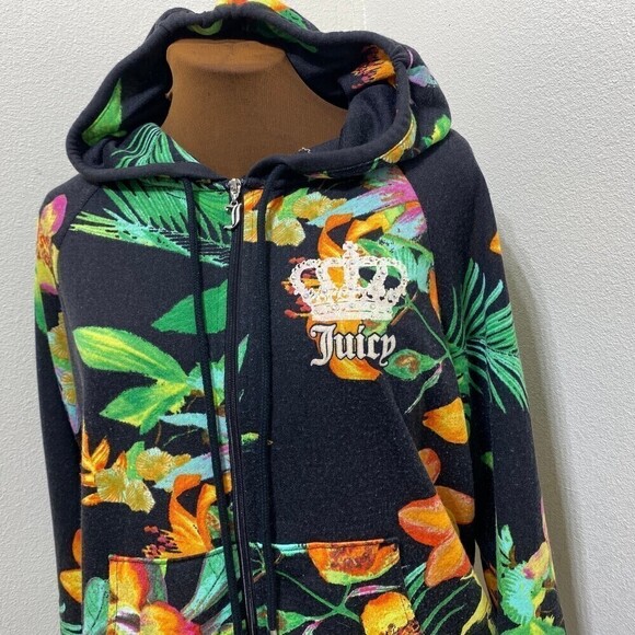 Juicy Couture Terry Palm Hoodie with Rhinestones Size X-Large - Picture 2 of 7